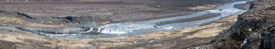 Panorama of Jökulsá á Fjöllum canyon from the Hólmatungur viewpoint
