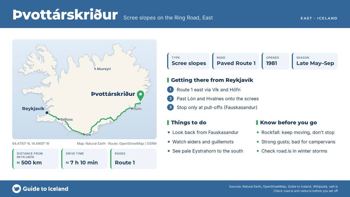 Thvottarskridur Scree Slopes Travel Guide | Guide to Iceland