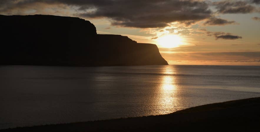 Sunset over the mouth of Tálknafjörður in the Westfjords of Iceland Sunset over the mouth of Tálknafjörður in the Westfjords of Iceland