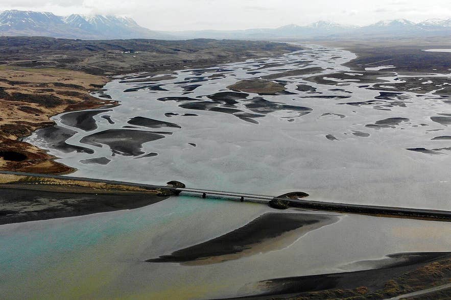 Road bridge over the lower Héraðsvötn river in Skagafjörður