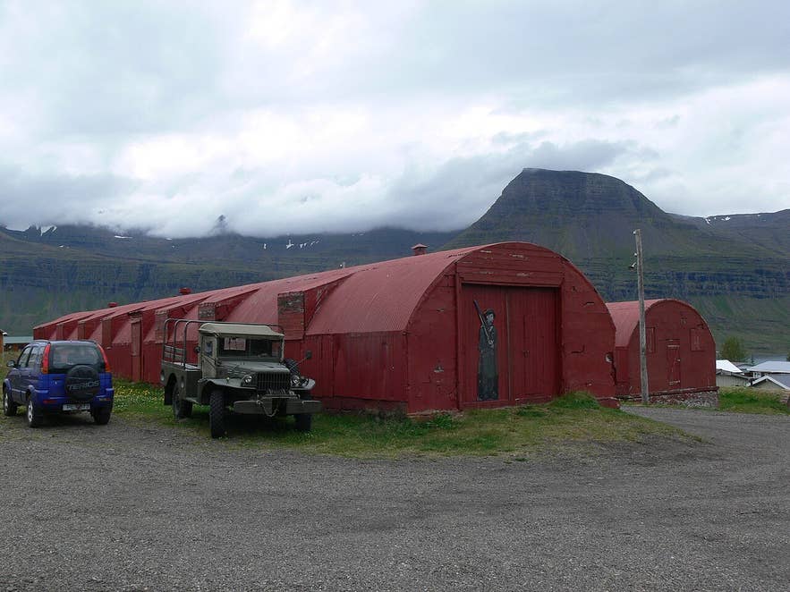 Nissen huts of the Icelandic Wartime Museum in the old Allied hospital camp above Reyðarfjörður