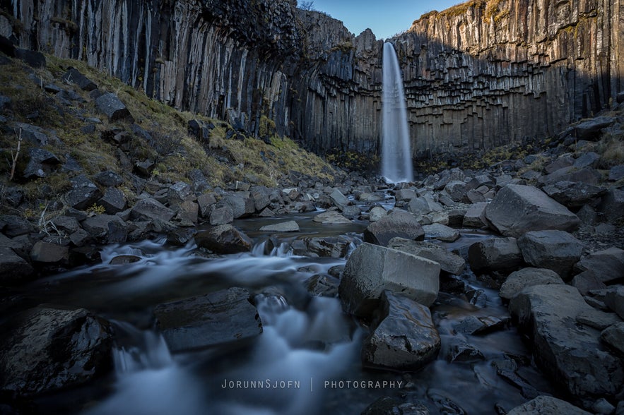 Svartifoss waterfall in Skaftafell National Park