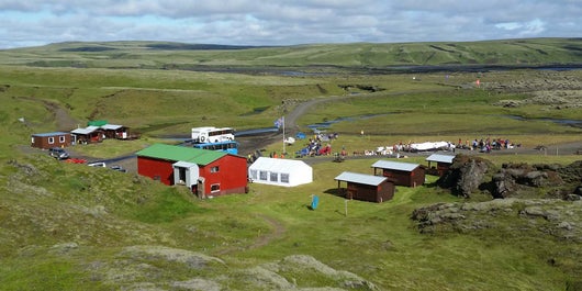 The Holaskjol Highland Center has showers and toilets, and offers a comfortable place to rest at the end of your third day of hiking in the Icelandic Highlands.