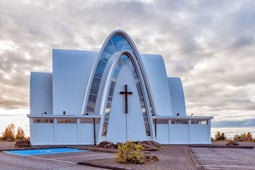 The Church of Kopavogur (Kópavogskirkja in Icelandic), situated on Borgarholt hill, is an architectural marvel offering expansive views over Kopavogur and the Reykjavik area.