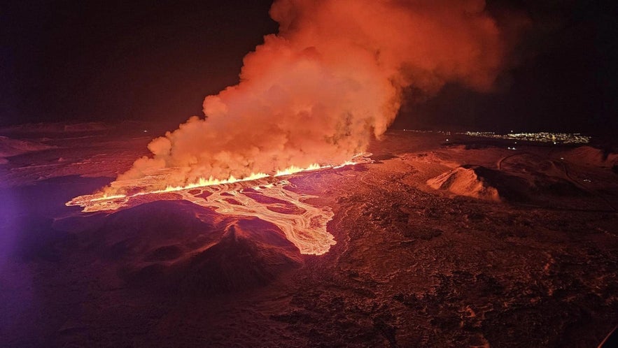 La segunda erupción de Sundhnukagigar en 2024 fue muy repentina.