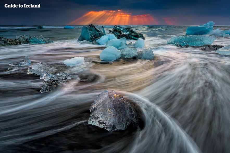 Diamantstranden vid issjön Jökulsárlón