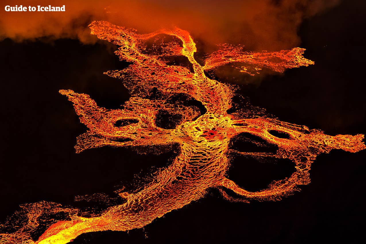 Holuhraun-vulkanen på Island ligner en ilddrage