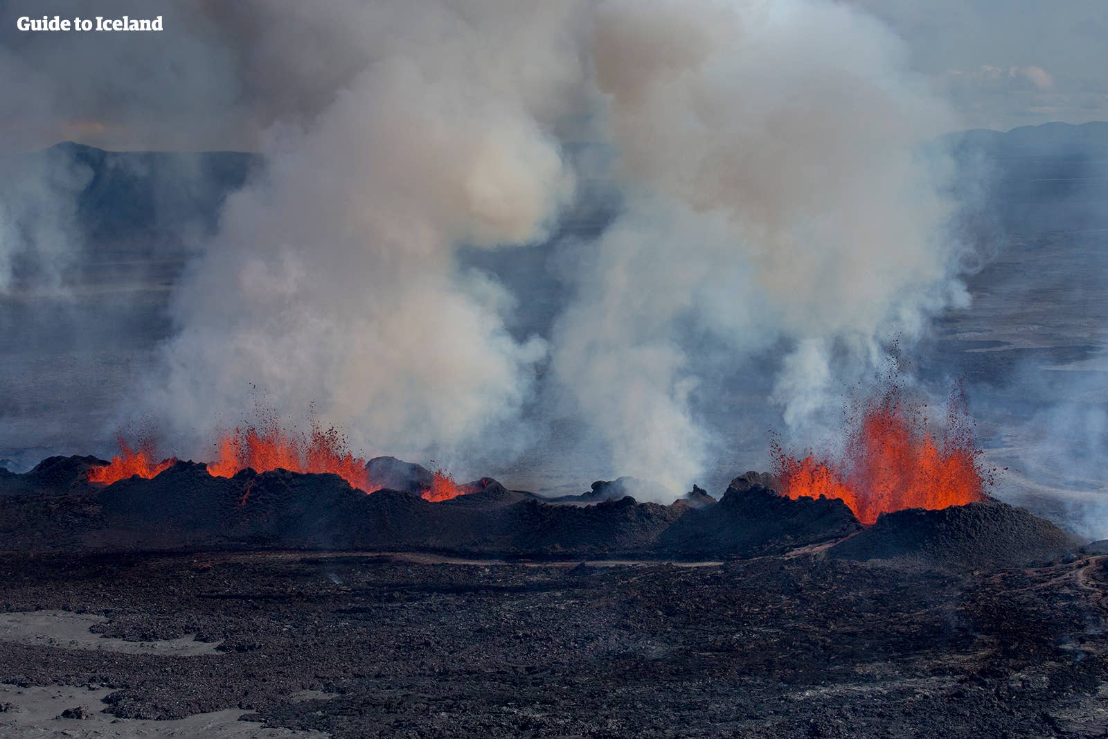 Volcanic fumes from Holuhraun eruption in Iceland