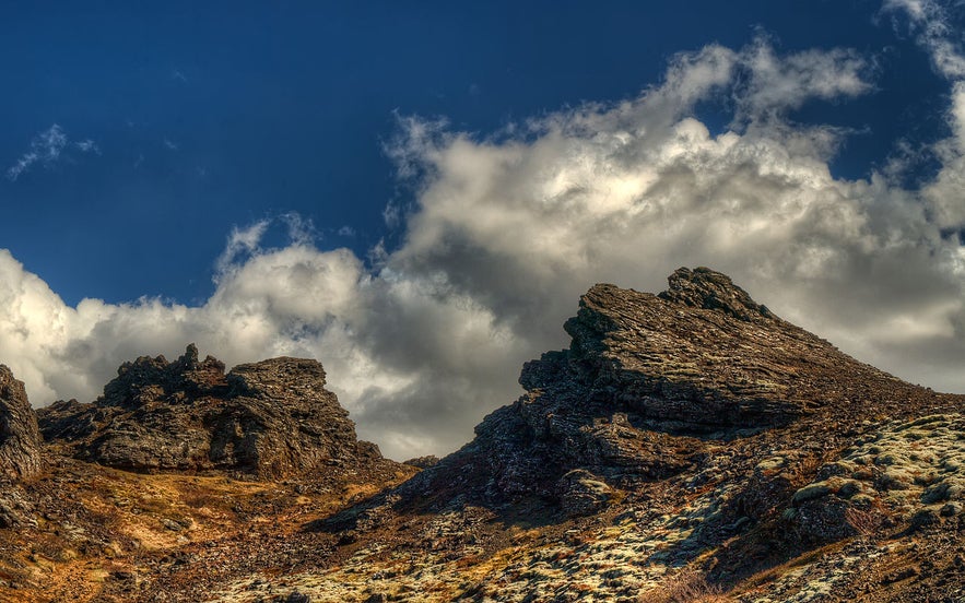 Burfell is an ancient volcanic crater and popular hiking path