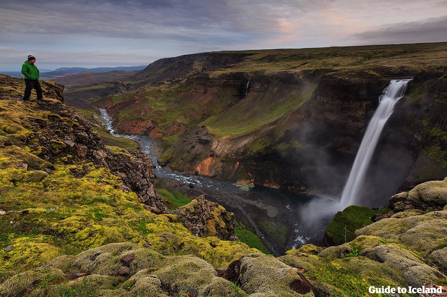 Háifoss waterfall is a romantic location in Iceland for a proposal