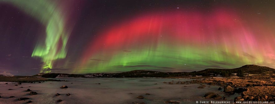 Colourful northern lights in Iceland