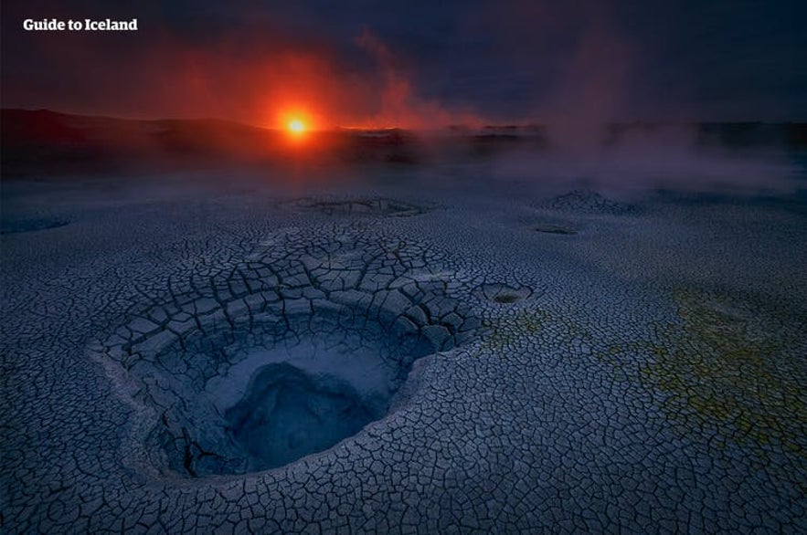 Mud pools bubble across the Reykjanes Peninsula.