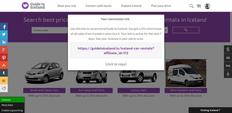 レンタカーのアフィリエイト