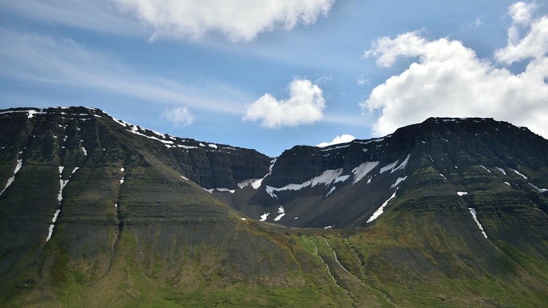 The Troll Seat is a dramatic mountain feature in the Icelandic Westfjords. The Troll Seat is a dramatic mountain feature in the Icelandic Westfjords.