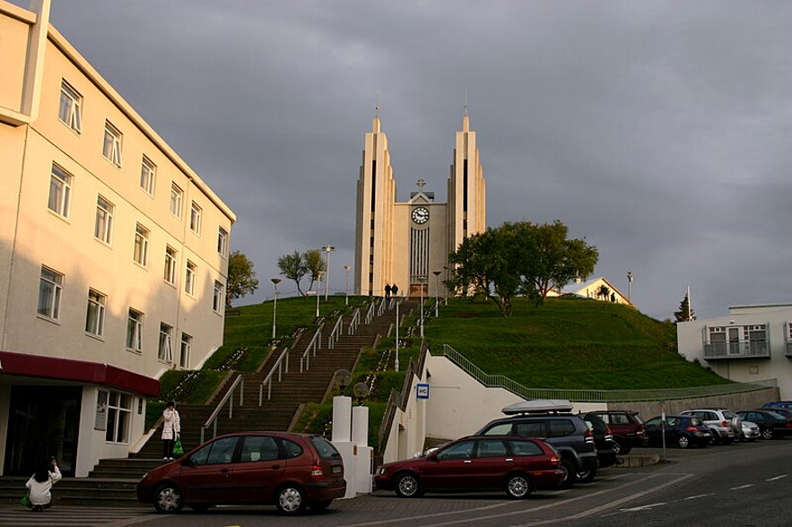 The iconic Akureyri Church is a must-see attraction when visiting Akureyri.