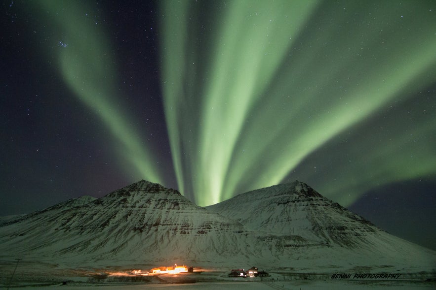 Northern lights in the Westfjords