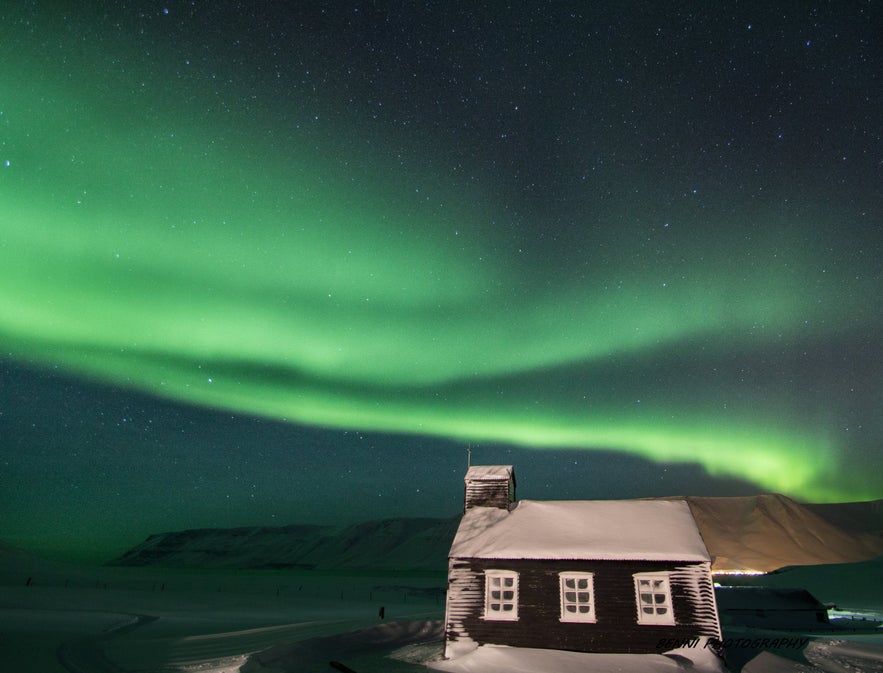 Northern lights in the Westfjords