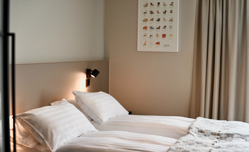 Local 101 hotel w Reykjaviku oferuje przytulne pokoje dwuosobowe.