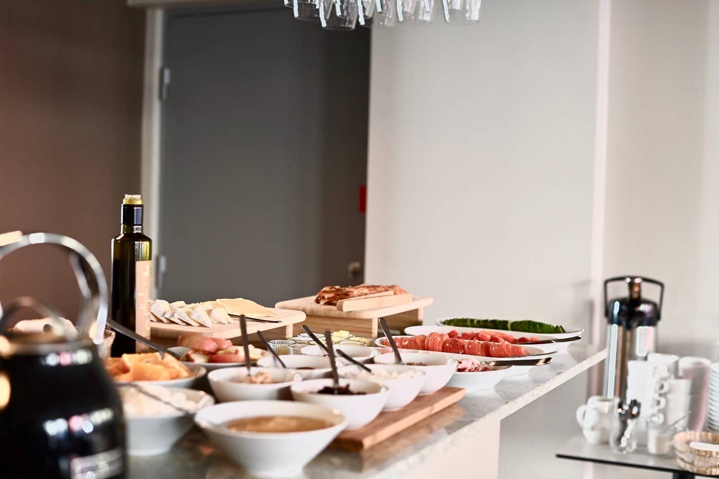The continental breakfast menu features pastries, bread, cereals, and more.