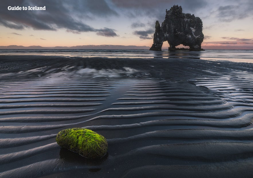 Hvitserkur rock stands tall just off the coast of Northwest Iceland. Hvitserkur rock stands tall just off the coast of Northwest Iceland.