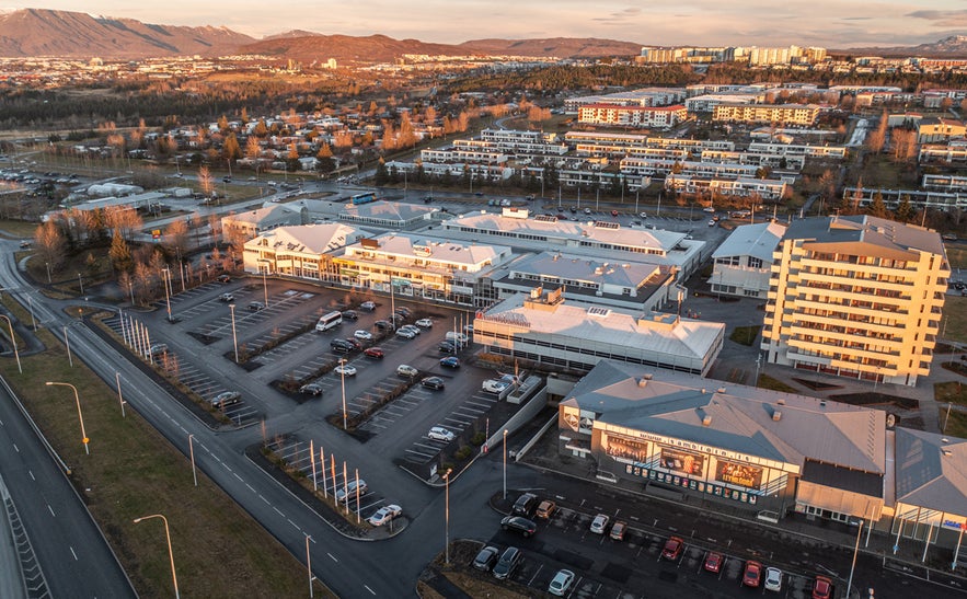 A top view of Mjodd in Reykjavik.
