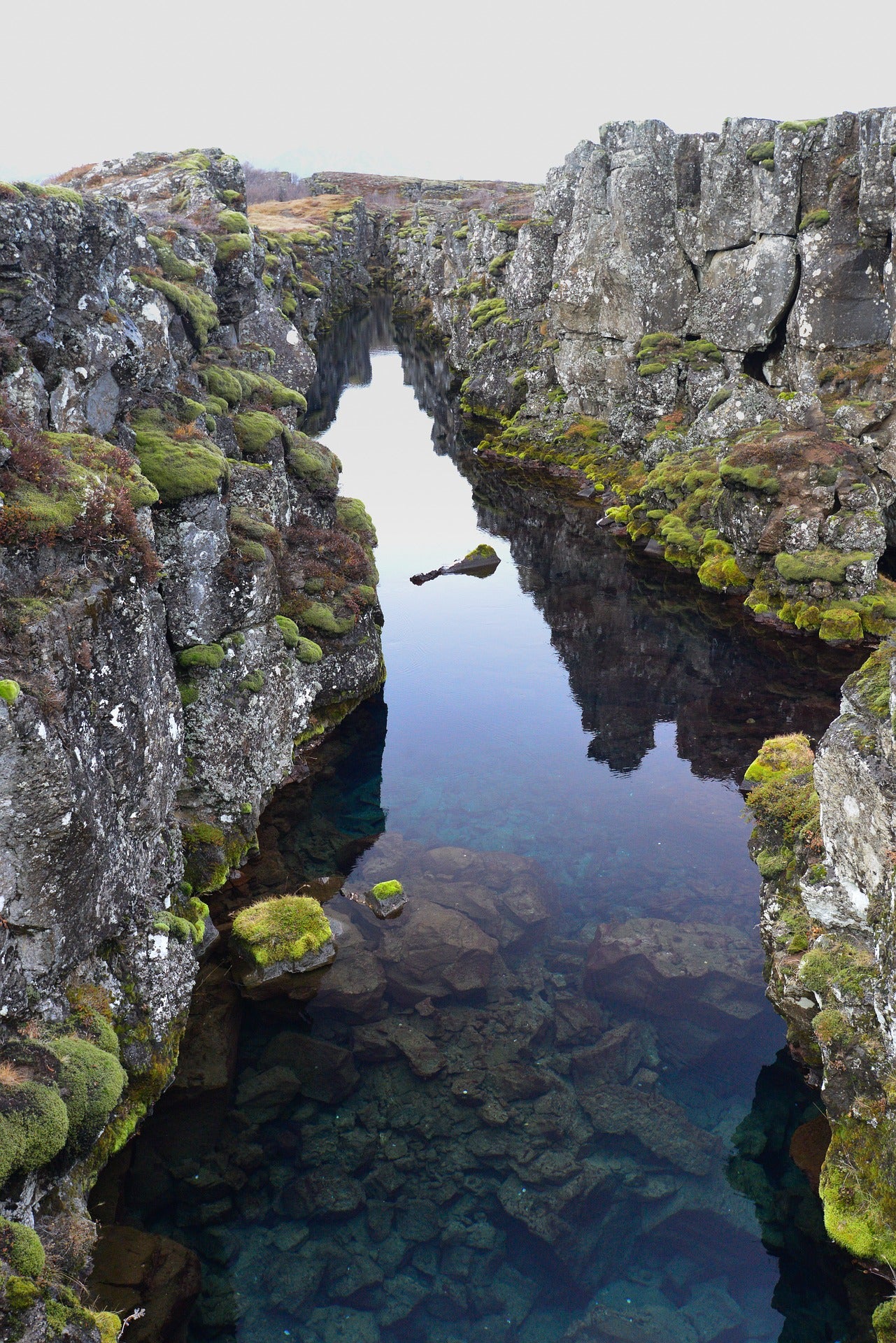 The Thingvellir National Park is home to fissures and tectonic plates separating Eurasia and North America.