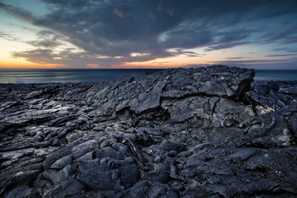 The picturesque solidified lava field on the Reykjanes peninsula
