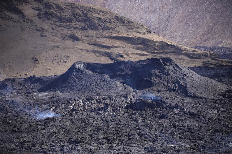 The volcanic crater near Fagradalsfjall volcano which formed in 2022
