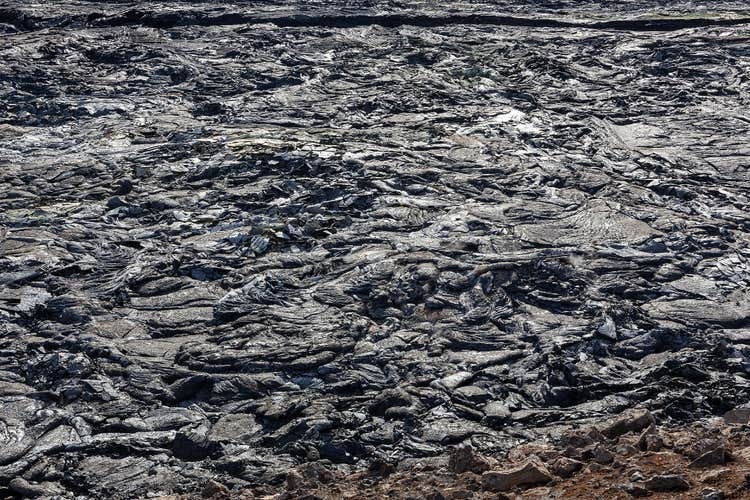 The incredible patterns of the black solidified lava field on Reykjanes peninsula
