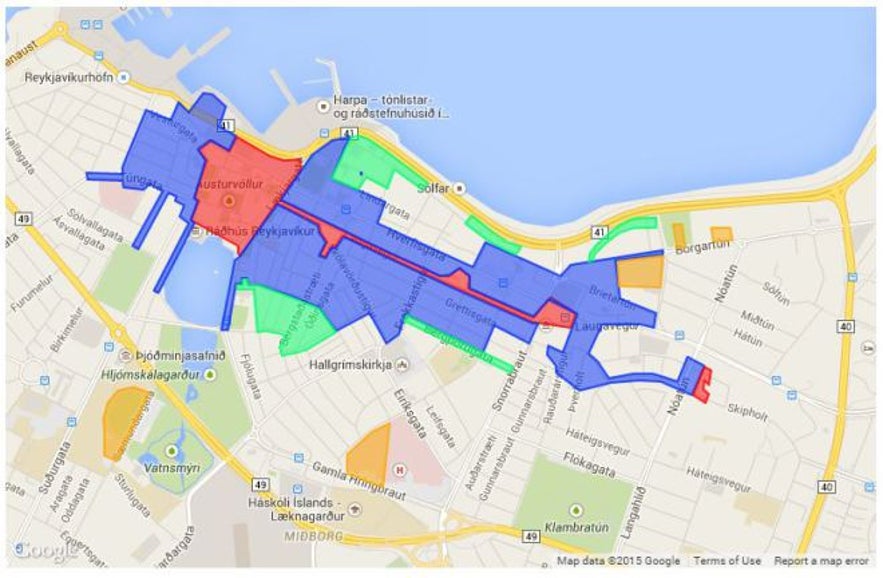 Zone de parking à Reykjavik