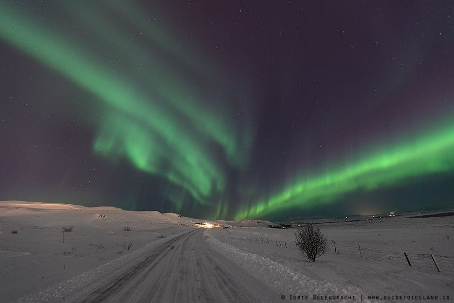 Driving conditions in Iceland during winter