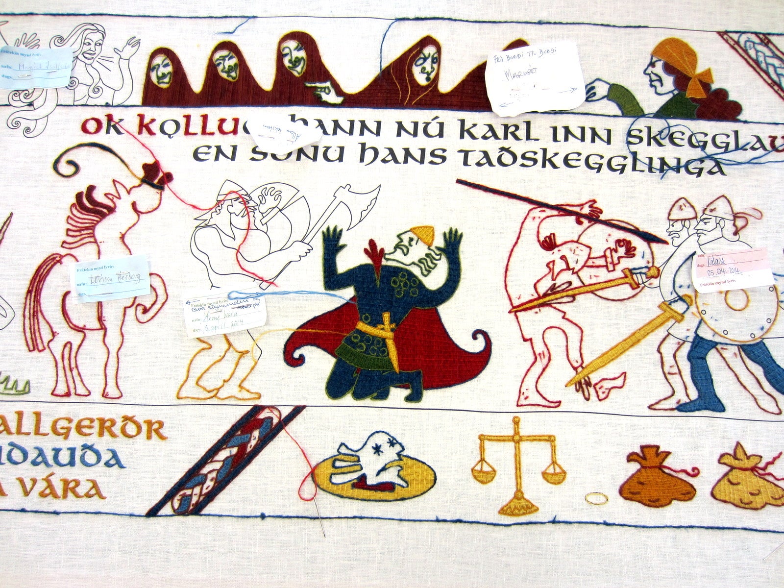 The Njálurefill Tapestry in South Iceland and the Saga Centre - the Saga of Njáll