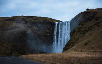 The impressive Skogafoss waterfall on Iceland's South Coast.