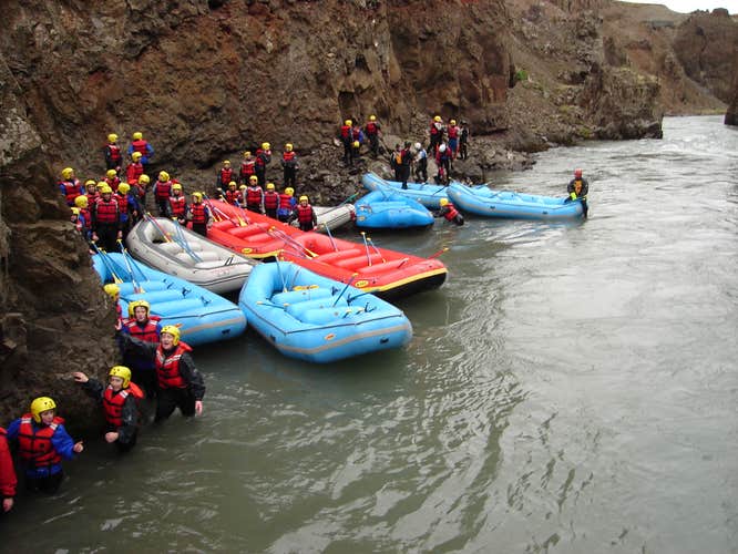 Boats await you on the banks of the West Glacial River in northern Iceland.