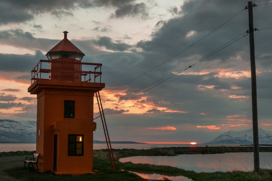 Mitternachtssonne in Nordisland, Akureyri