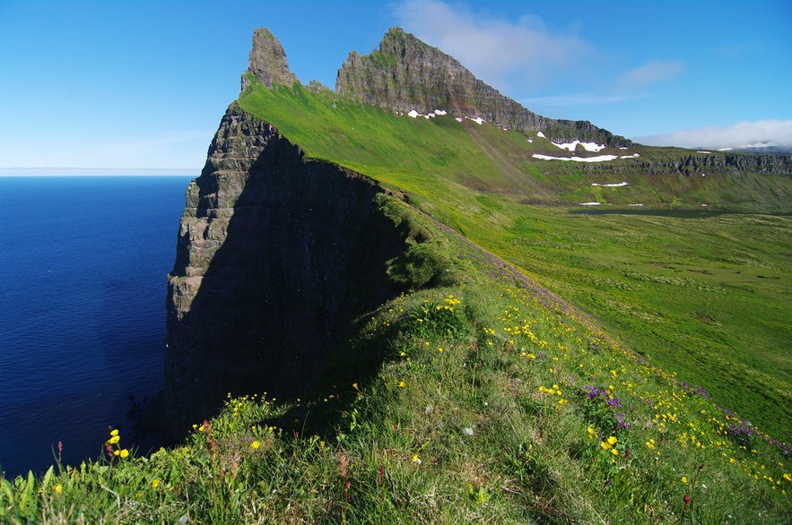 Dramatic Hornbjarg cliff at Hornstrandir Nature Reserve