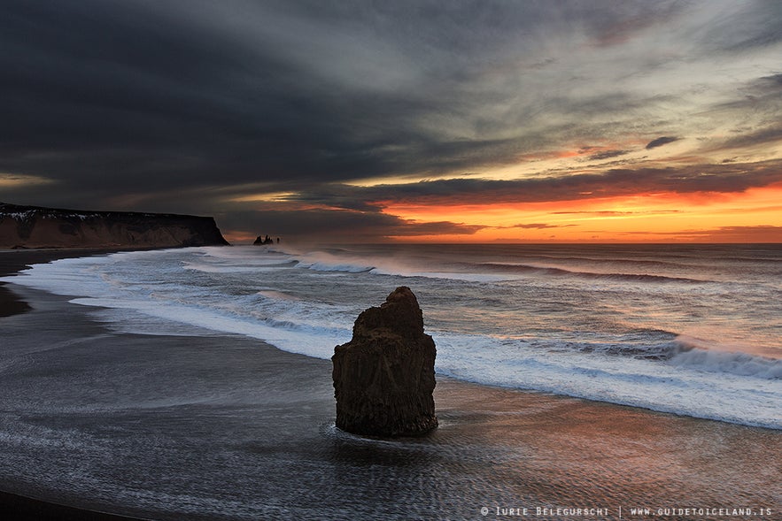 Reynisfjara Beach and Reynisdrangar Sea Stacks, famous among Game of Thrones locations in Iceland.