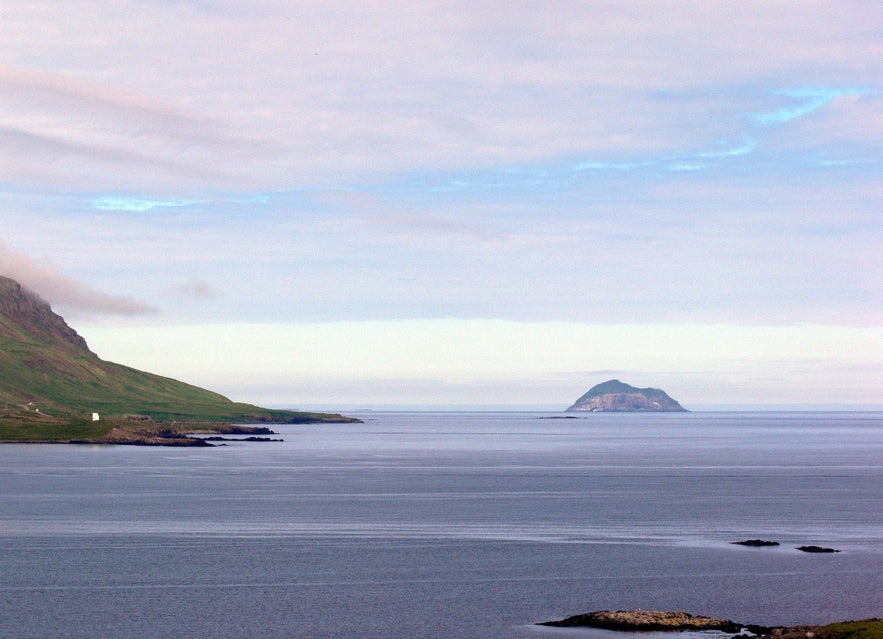 Skrudur island is just at the opening of Faskrudsfjordur