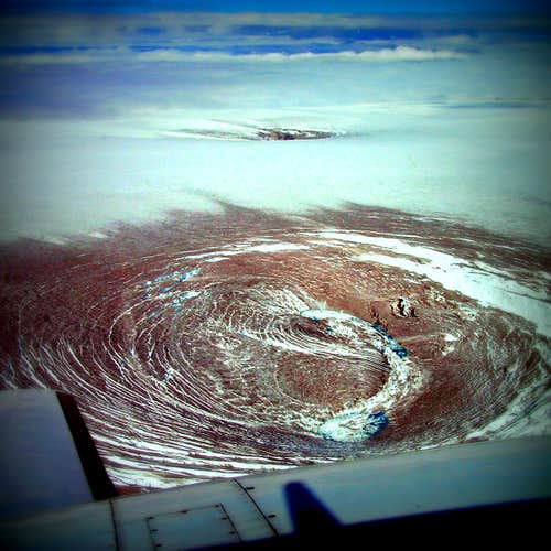 Grímsvötn is a volcano on the northwestern side of Vatnajökull Glacier in Iceland.