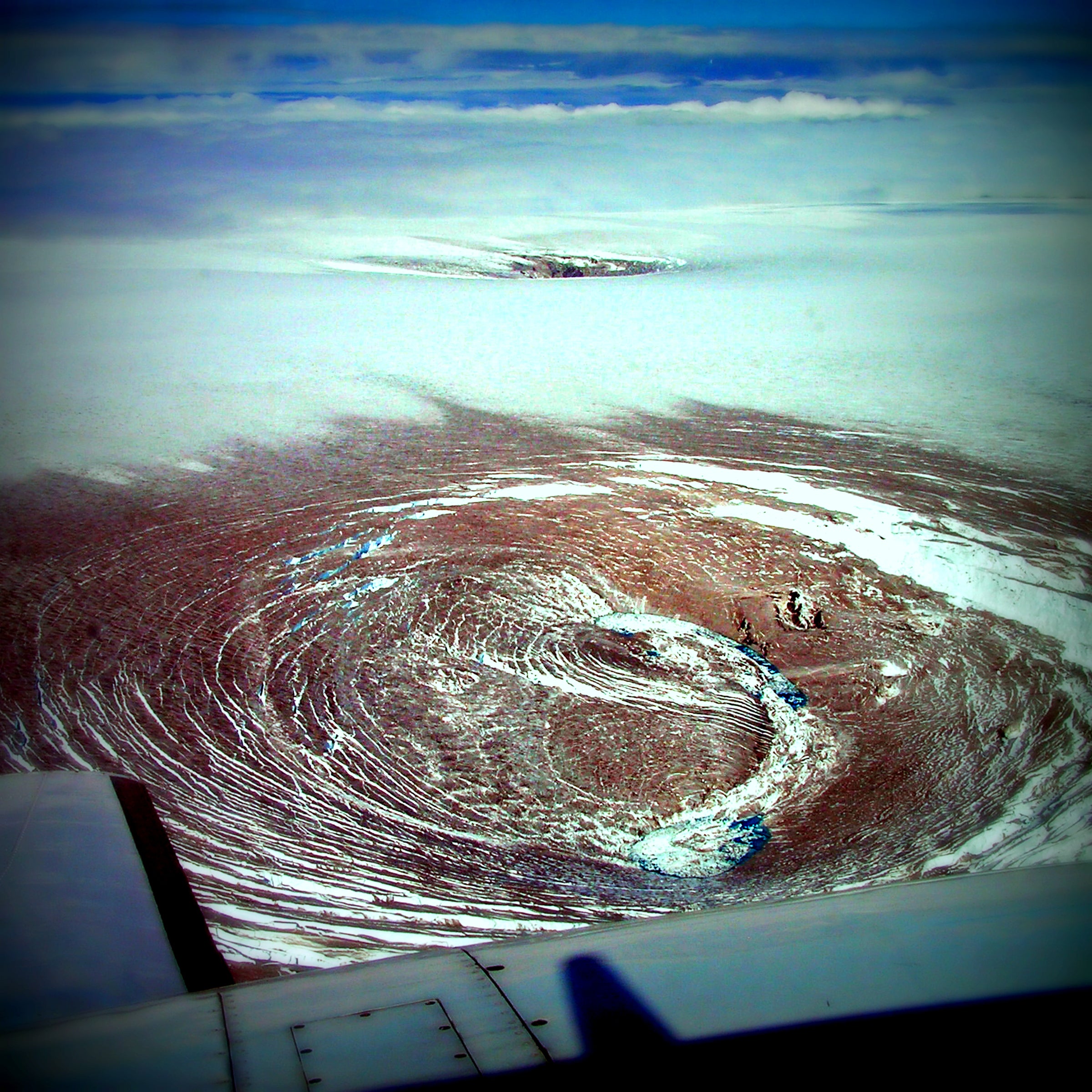 冰岛格里姆火山Grímsvötn位于瓦特纳冰川Vatnajökull的西北处