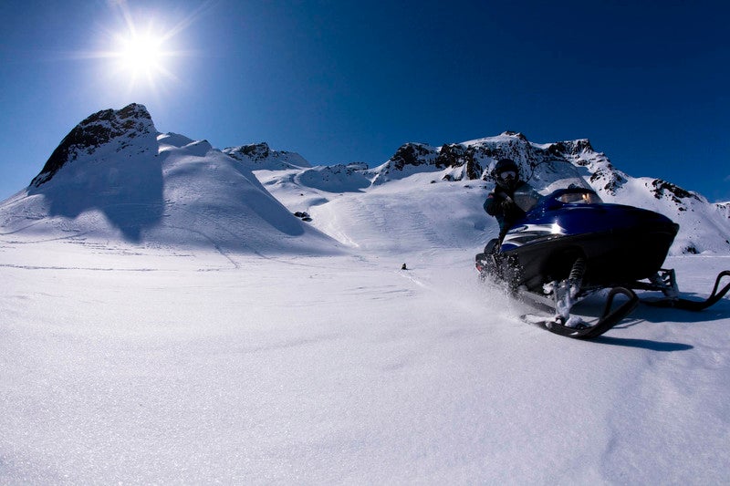 Snowmobiling on Langjökull glacier