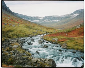 Shallow and clear rivers are familiar sights in the Eastfjords of Iceland.