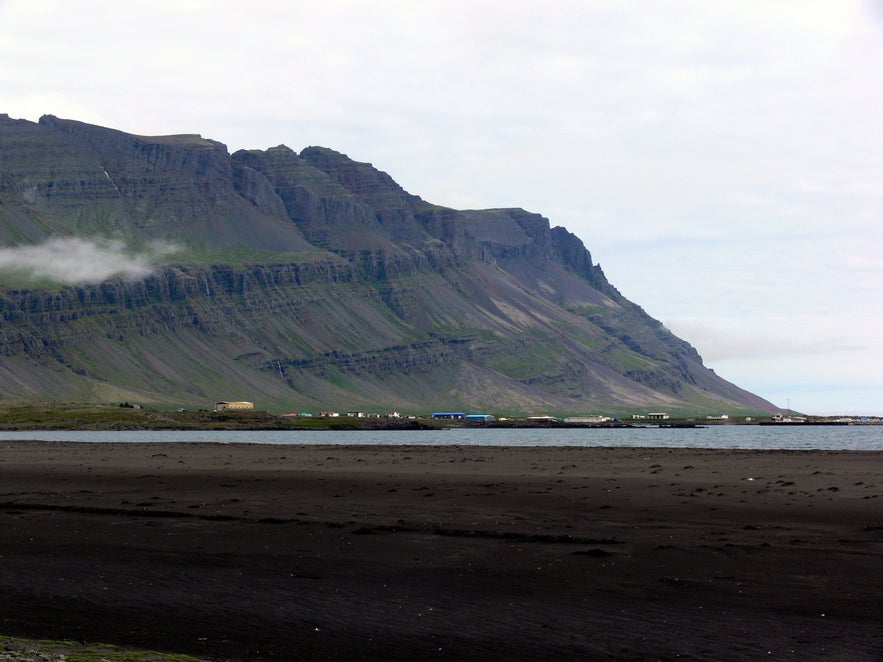 A photo of Breiddalsvik from the beach in East Iceland.