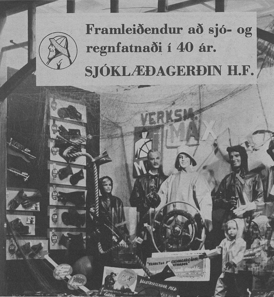 An advertisement celebrating the 40th anniversary of Sjóklæðagerð Íslands