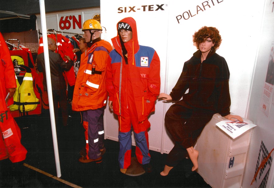 66°North displaying their latest clothing at an Icelandic trade fair in 1992 66°North displaying their latest clothing at an Icelandic trade fair in 1992