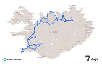 Una mappa con il percorso intrapreso in questo tour self-drive di 7 giorni.