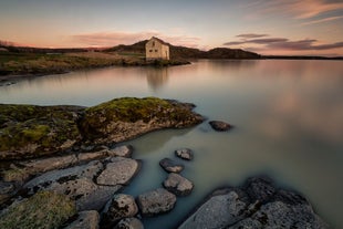 Lake Logurinn in East Iceland, said to be home to Lagarfljotsormurinn, a serpent monster that hides beneath the surface.