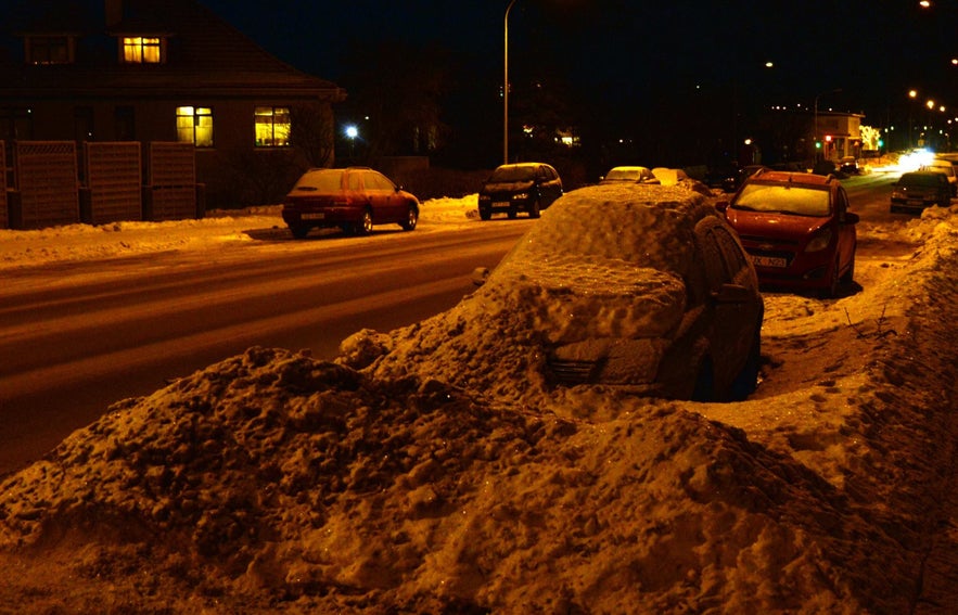 Little bit of snow in December 2015 in Iceland 