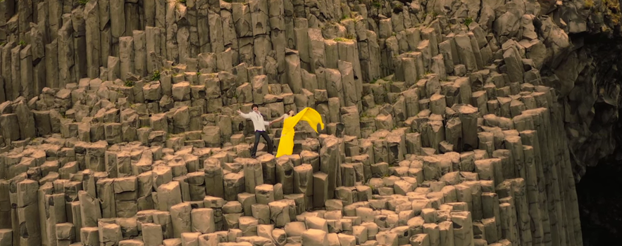 Basalt rock columns in Dilwale in Iceland