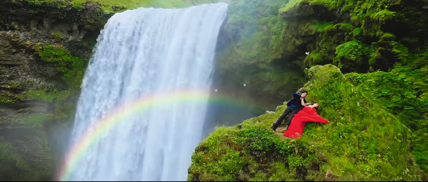 Dilwale by Skógafoss waterfall in Iceland